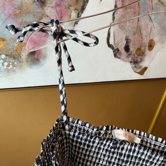 Tory Burch Navy & White Smocked Dress - Picture 3 of 5